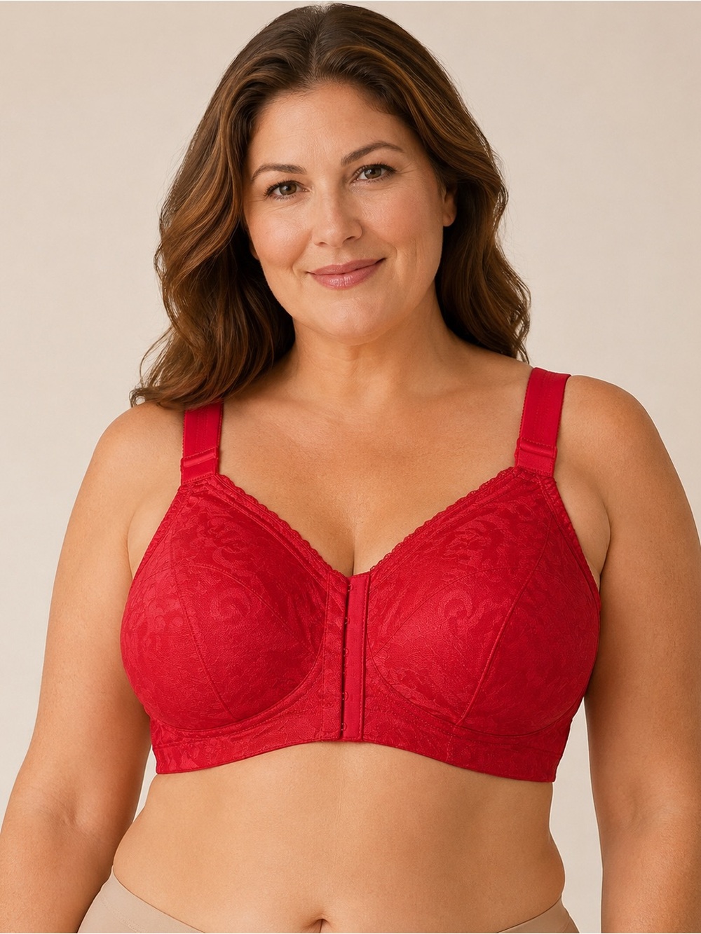 Comfort Choice Posture Support Bra 48C Red Lace Front Closure New With Tags
